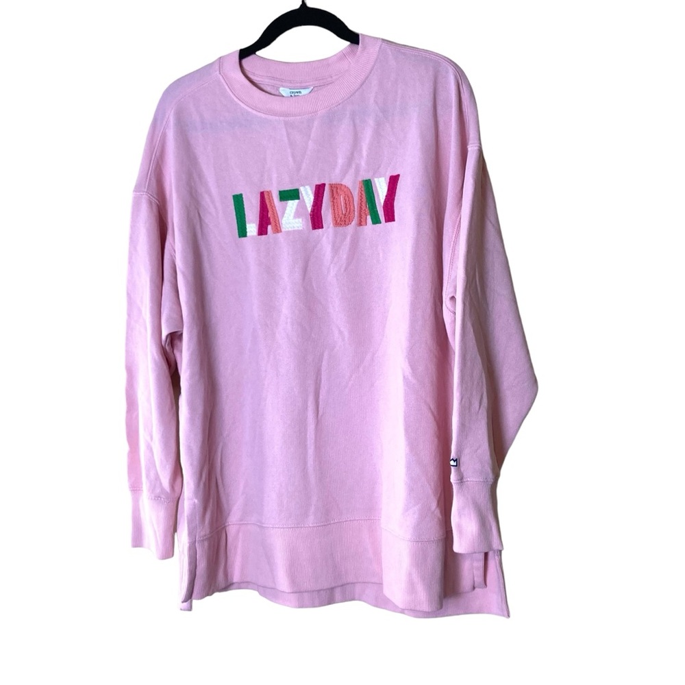Crown & Ivy Lightweight Sweatshirt pink Embroidered Lazyday Size S